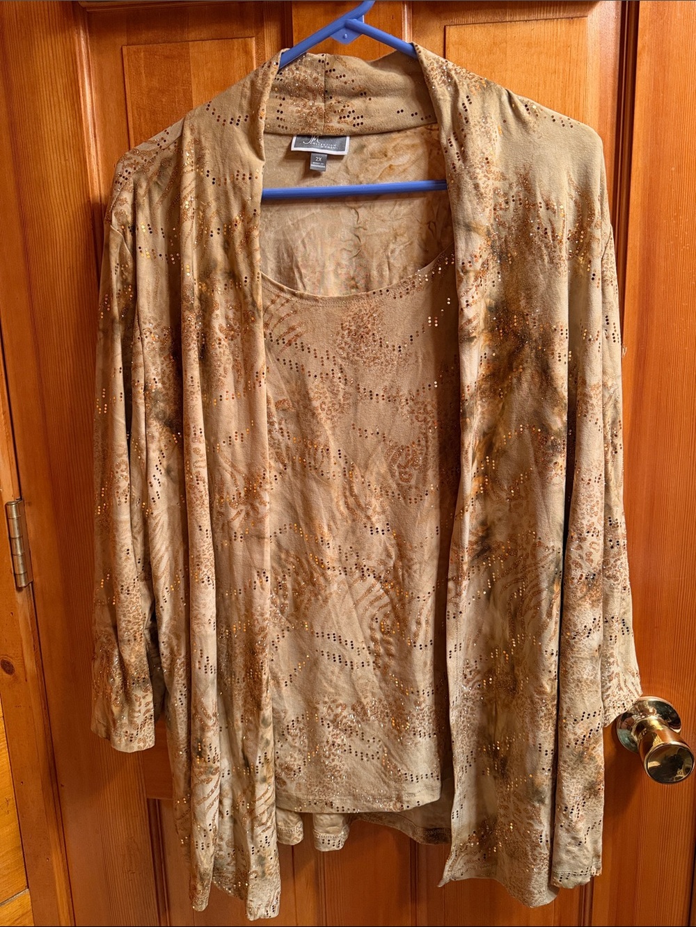 Sparkly Gold-Tone Women’s Sweater Set